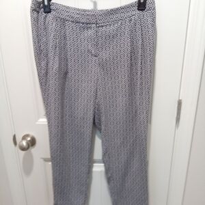 Ann Taylor Loft Size 8 Marisa Purple Daisy Printed Crepe Straight Leg Pants